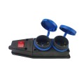 Cap prelungitor TENPO cu 2 prize cu buton, negru