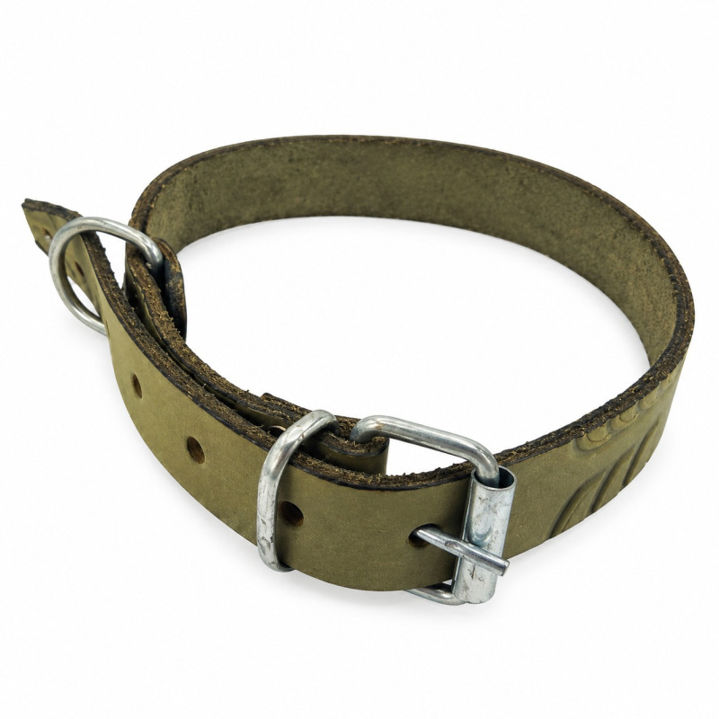 Curea de piele groasa pentru caine 2.5x65 cm (420)