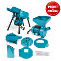 PACHET DE TOAMNA - Desfacator de porumb dublu, 800 kg/h, tambur ranforsat + Moara electrica cereale si știuleți, cuva mare, 240 kg/oră, cutite ranforsate, 4 site incluse + 2 Adaptoare pentru fructe si resturi vegetale, BROMAN