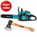 PACHET DE TOAMNA - Drujba benzina 5500+, lama 38 cm, tehnologie Easy Start + Topor 1000 g, forjat, coada 40 cm, BROMAN