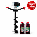 PACHET DE TOAMNA - Motoburghiu 200+, burghiu inclus 200x800 mm, 9000 RPM + 2 x Ulei de amestec rosu 500ml, BROMAN