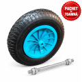 PACHET DE TOAMNA - Roata cu janta de plastic 3.50/8, ax 14 + Ax pentru roata roaba 14 x 205 mm, BROMAN