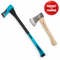 PACHET DE TOAMNA - Topor de despicat lemne 2 kg, fibra + Topor forjat 600 g, coada 36 cm, BROMAN
