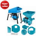 PACHET DE TOAMNA - Desfacator porumb simplu, 500 kg/h, tambur ranforsat + Moara electrica cereale si știuleți, cuva mare + 2 Adaptoare fructe si resturi vegetale, BROMAN