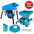 PACHET DE TOAMNA - Desfacator porumb simplu, 500 kg/h, tambur ranforsat + Moara electrica cereale si știuleți, cuva mare + Adaptor moara pentru furaje si resturi vegetale, BROMAN