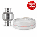 Pachet PROMO - Furtun pompier 20 m, PROFI + Set mufe pentru furtun tip pompieri, 2 țoli