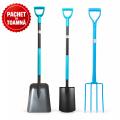 PACHET DE TOAMNA - Lopata cu coada metalica + Harlet drept cu coada metalica + Furca cu 4 coarne, cu coada metalica, BROMAN