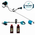 Pachet PROMO - Motocoasa benzina 6000+, 2 timpi, 7 accesorii incluse + Motocoasa electrica EC-38V + Ulei de amestec rosu 500 ml