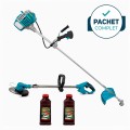 Pachet PROMO - Motocoasa benzina 6500+, 2 timpi, 9 accesorii incluse + Motocoasa electrica EC-38V + Ulei de amestec rosu 500 ml