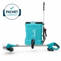 Pachet PROMO - Pompa electrica de stropit BROMAN, 10 litri, acumulator 12V + Motocoasa electrica EC-38V+, BROMAN
