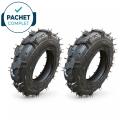 Pachet PROMO - Set 2 cauciucuri cu camera profil tractor 4.00-10, pentru motocultor si tractor, BROMAN