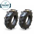 Pachet PROMO - Set 2 cauciucuri cu camera profil tractor 4.00-8, pentru motocultor si tractor, BROMAN