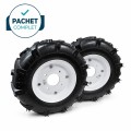 Pachet PROMO - Set 2 roti 4.00-8 profil tractor cu flanșă, BROMAN