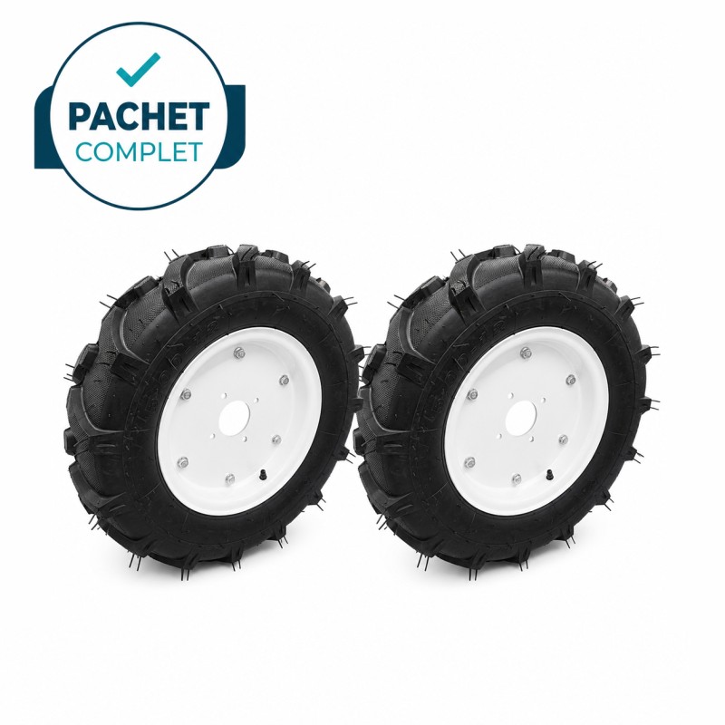 Pachet PROMO - Set 2 roti 5.00-12 profil tractor cu flanșă, BROMAN