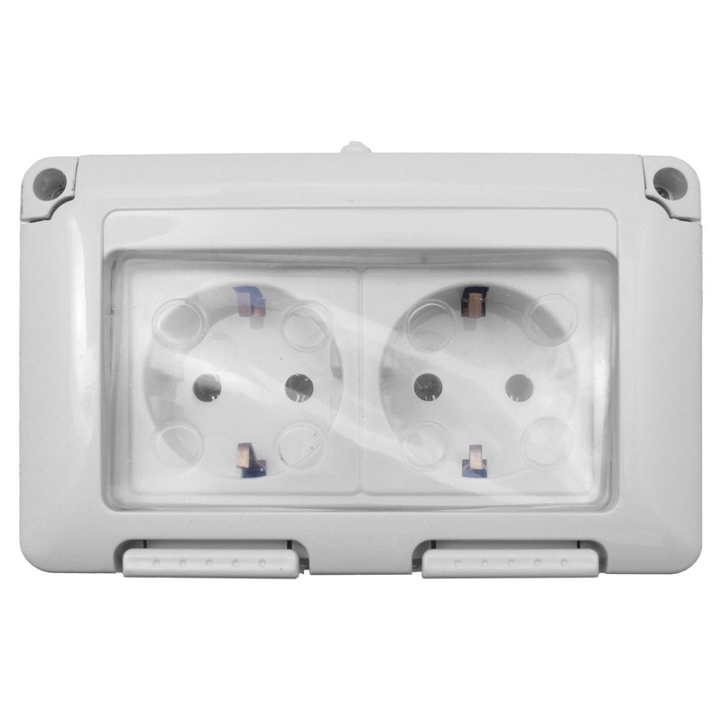 Priza dubla aplicata pentru exterior, PROFI, GE-678