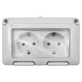 Priza dubla aplicata pentru exterior, PROFI, GE-678
