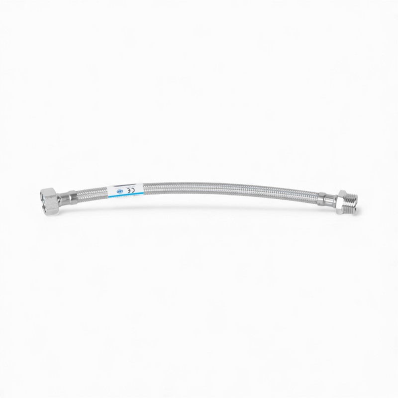 Racord apa inox flexibil 1/2x1/2, 30cm+niplu, HYDROTECH