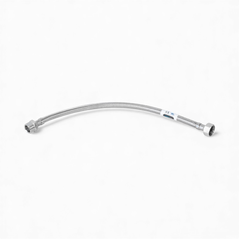 Racord apa inox flexibil 1/2x1/2, 40cm+niplu, HYDROTECH